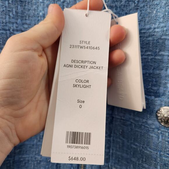 VERONICA BEARD Tweed Agni Dickey Jacket 0 Blue Quiet Luxury Classic Old Money - Picture 5 of 12